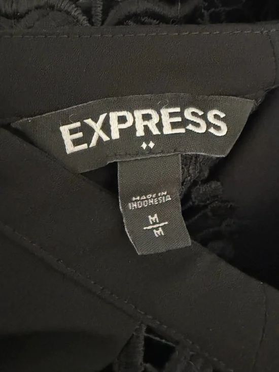 Romantic Black Lace Sheer Top Whimsigoth Goth Cut Out Back Blouse Medium - Picture 7 of 9